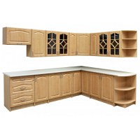 Bucatarie Olea pe colt MDF mesteacan, 270x60x200cm - 1