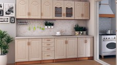 Bucatarie TIULPAN MDF 2.6M MESTEACAN CU BLAT INTREG