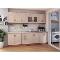 Bucatarie TIULPAN MDF 2.6M MESTEACAN CU BLAT INTREG - 1