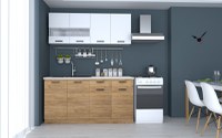 Bucatarie Vio 1.6m, 160x60x200 cm, Stejar K003 - 1