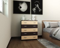 Comoda Alin 5 Sertare Wenge Mesteacan - 1