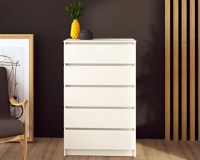 Comoda Aria 5 sertare Alb 70x40x112 cm - 1