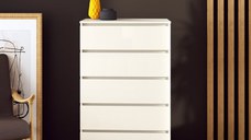 Comoda Aria 5 sertare Alb 70x40x112 cm