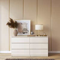 Comoda Aria 6 sertare Alb 120x40x77cm - 1