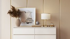 Comoda Aria 6 sertare Alb 120x40x77cm