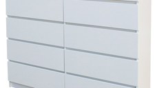 Comoda Aria 8 sertare Alb 120x40x97cm