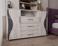 Comoda Laguna RO Stejar K001 135x40x82 cm - 1