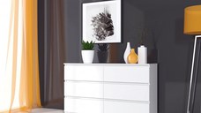 Comoda MP6 6Sertare, Alb