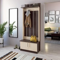 Cuier hol Yana  Wenge cu Mesteacan 80x37x200 cm - 1