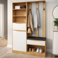 Cuier Luxor Cires Alb 120x30x200 cm - 1