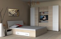 Dormitor Andrei Sonoma  Alb 200x80x50 cm - 1