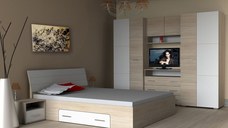 Dormitor Andrei Sonoma  Alb 200x80x50 cm