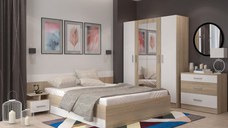 Dormitor Lesi RO Sonoma Alb