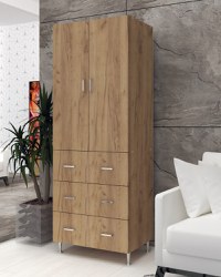 Dulap 2Usi 3S Stejar K003 70x35x180 cm - 1