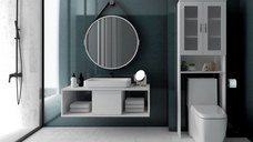 Dulap baie 2U Alb 60x22x190 cm