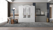 Dulap ZQW 034 MDF 4U 4S Alb 200x50x200 cm