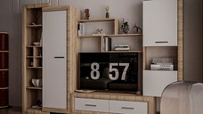 Living Sicilia Sonoma  Alb Lucios  267x43x197 cm