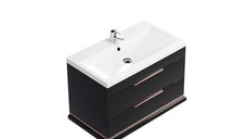 Masca baie Hermes Negru 81x55x45 cm