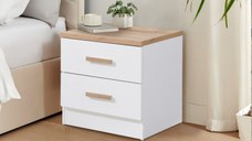 Noptiera Luna cu 2 sertare Alb Sonoma 50x40x50 cm