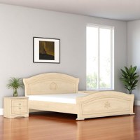 Pat cu 2 noptiere Milano Mesteacan - 1