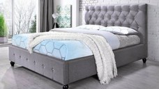 Pat tapitat Miami suport saltea inclus Gri 160x200 cm