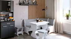 Set coltar bucatarie Argentina Alb Gri