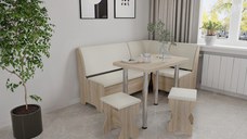 Set coltar bucatarie Tunis cu masa si 2 tabureti Sonoma Fildes