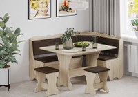 Set coltar Rodos cu masa extensibila si 2 tabureti Sonoma Balaton - 1