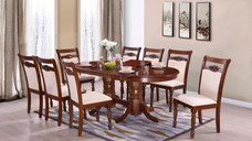 Set Masa RH7038EXT Cu 8 Scaune 8064C, 155x100x77 cm, Dirty Oak