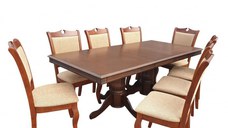 Set masa RH7132 cu 8 scaune RH8100 Dirty Oak 160x100x77 cm