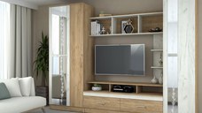 Set Mobila Living Atlantida Ro, 280x53x213 cm, Stejar k003 k001