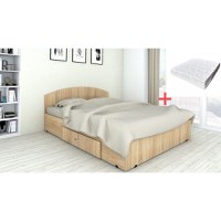 Set pat mijloc 90 cu saltea Torino Sonoma - 1