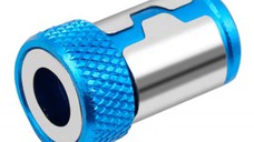 Suport magnetic pentru bormasina cu opritor de adancime si blocare de tip HEX de 1/4 inch, Gonga® Albastru