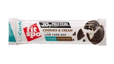 Baton proteic cu biscuiti si frisca FitSpo Locarb, 60g - Gust delicios si nutritie optima
