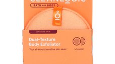 Burete exfoliant Cleanlogic pentru piele sensibila cu doua texturi, 1 bucata