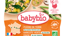 Meniu Bio cu Morcovi, Fasole Verde si Curcan, 230g - BabyBio