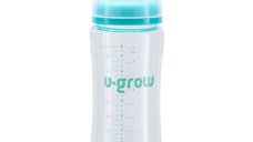 Set Biberon de Sticla de 260ml cu 2 Tentine U-Grow