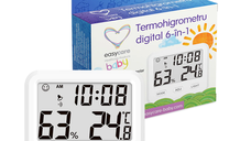 Termohigrometru digital 6in1 EasyCare Baby pentru monitorizarea conditiilor ambientale