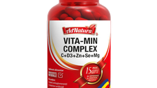 VITA-MIN Complex C+D3+Zn+Se+Mg - Supliment nutritiv cu 60 capsule de la AdNatura