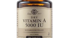 Vitamina A Uscata 5000 UI - 100 Tablete Solgar pentru Sanatate Optima