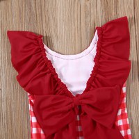 Costum de baie cu patratele rosii si bentita Drool - 4