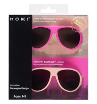 Ochelari de soare pentru copii MOKKI Click & Change, protectie UV, roz, 2-5 ani, set 2 perechi - 3