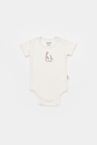 Set 2 body-uri bebe unisex Girafa, BabyCosy, 100% bumbac organic - 4