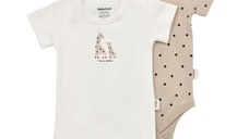 Set 2 body-uri bebe unisex Girafa, BabyCosy, 100% bumbac organic
