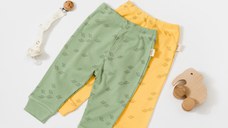 Set 2 pantalonasi Printed, BabyCosy, 50% modal+50% bumbac, Verde/Lamaie