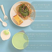 Set diversificare hrana bebelusi Miniware Little Foodie, 100% din materiale naturale biodegradabile, 6 piese, Vanilla Aqua - 3