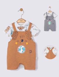 Set salopeta cu tricou de vara pentru bebelusi Koala, Tongs baby - 1