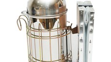 Afumator albine din inox cu cilindru scut termic si burduf din piele 250mm, Cod: DISKS28