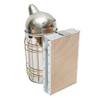 Afumator albine din inox cu cilindru scut termic si burduf din piele 250mm, Cod: DISKS28 - 2