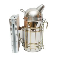 Afumator albine din inox cu cilindru scut termic si burduf din piele 250mm, Cod: DISKS28 - 3